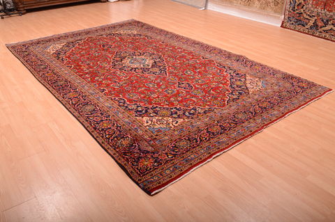 Kashan Red Hand Knotted 74 X 120 Area Rug 100-75868 Image 1