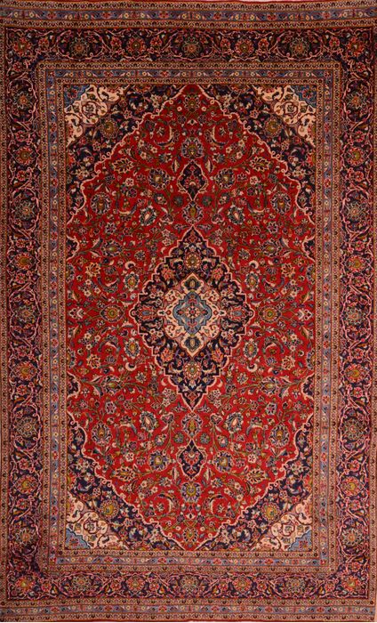 Kashan Red Hand Knotted 74 X 120 Area Rug 100-75868 Image 0