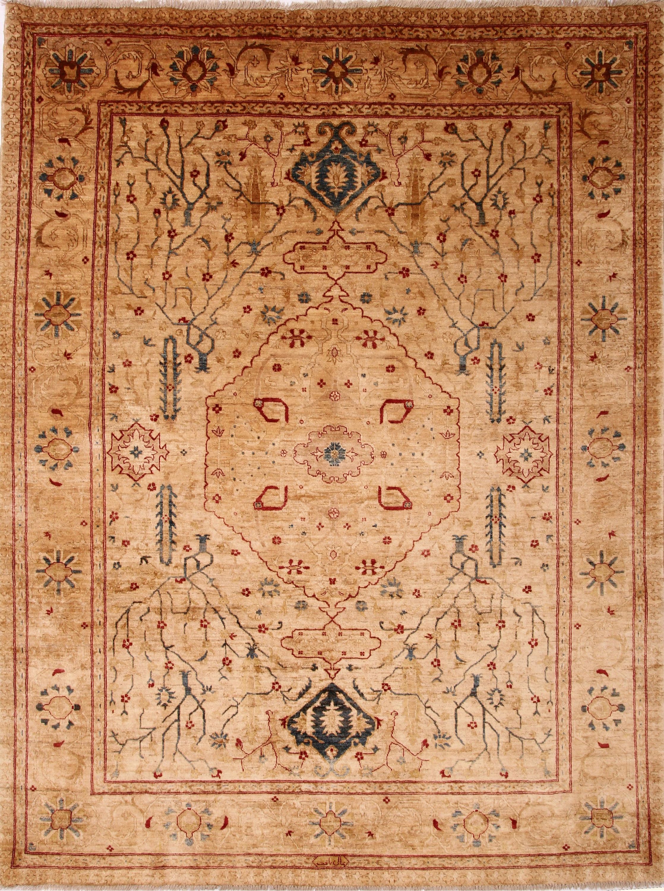 Afghan Serapi Multicolor Rectangle 9x12 Ft Wool Carpet 75872 Sku