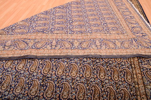 Kerman Blue Hand Knotted 99 X 140 Area Rug 100-75891 Image 9