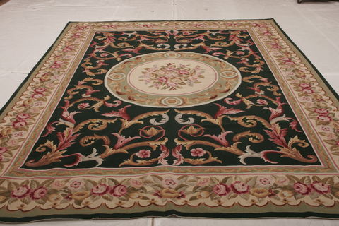 Aubusson Multicolor Hand Woven 90 X 120  Area Rug 155-75964 Image 1