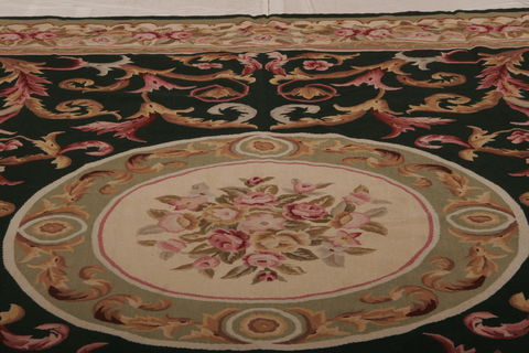 Aubusson Multicolor Hand Woven 90 X 120  Area Rug 155-75964 Image 2