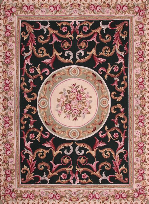 Aubusson Multicolor Hand Woven 90 X 120  Area Rug 155-75964 Image 0