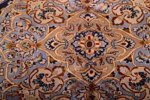 Kashan Blue Hand Knotted 98 X 175 Area Rug 100-75971 Image 17
