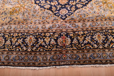 Kashan Blue Hand Knotted 98 X 175 Area Rug 100-75971 Image 18