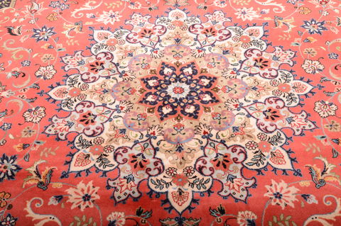 Yazd Red Hand Knotted 99 X 128 Area Rug 100-75976 Image 18