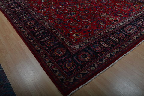 Mashad Red Hand Knotted 910 X 123 Area Rug 100-75977 Image 11