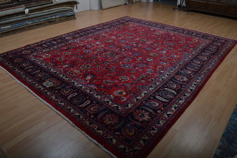 Mashad Red Hand Knotted 910 X 123 Area Rug 100-75977 Image 3