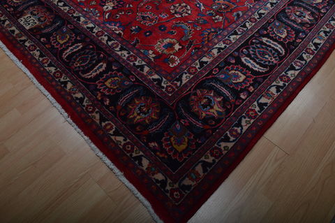 Mashad Red Hand Knotted 910 X 123 Area Rug 100-75977 Image 4