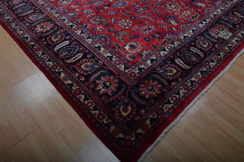 Mashad Red Hand Knotted 910 X 123 Area Rug 100-75977 Image 5