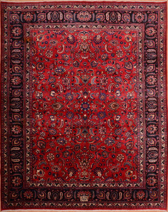 Mashad Red Hand Knotted 910 X 123 Area Rug 100-75977 Image 0
