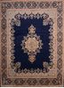Kerman Blue Hand Knotted 910 X 137  Area Rug 100-75980 Thumb 0