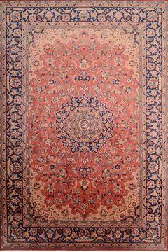 Persian Najaf-abad Red Rectangle 9x13 ft Wool Carpet 75984