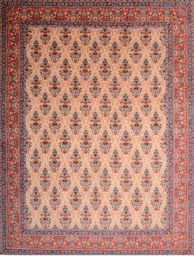 Persian Qum Red Rectangle 10x13 ft Wool Carpet 75991