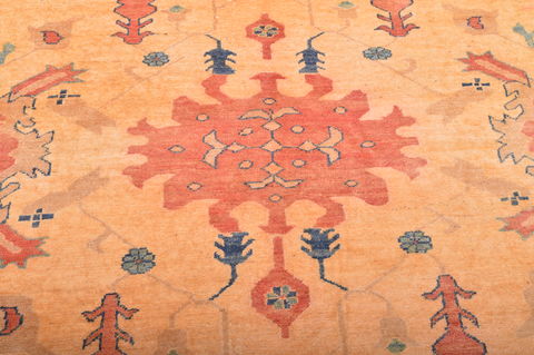 Chobi Beige Hand Knotted 910 X 133 Area Rug 100-76012 Image 17