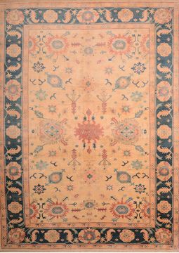 Persian Chobi Beige Rectangle 10x13 ft Wool Carpet 76012