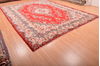 Hamedan Red Hand Knotted 106 X 138  Area Rug 100-76014 Thumb 3