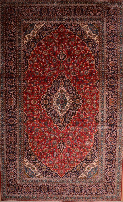 Kashan Red Hand Knotted 100 X 163 Area Rug 100-76016 Image 0