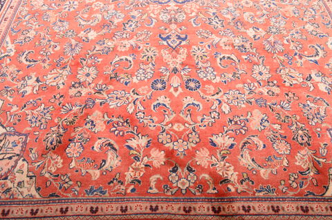 Mahal Red Hand Knotted 105 X 137 Area Rug 100-76021 Image 10