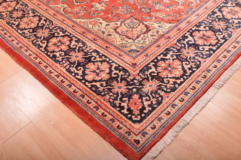 Mahal Red Hand Knotted 105 X 137 Area Rug 100-76021 Image 12