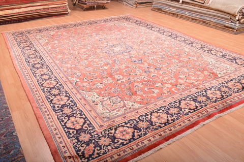 Mahal Red Hand Knotted 105 X 137 Area Rug 100-76021 Image 6