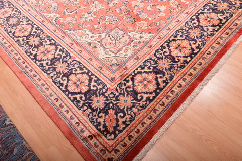 Mahal Red Hand Knotted 105 X 137 Area Rug 100-76021 Image 9