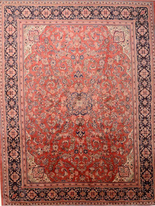 Mahal Red Hand Knotted 105 X 137 Area Rug 100-76021 Image 0
