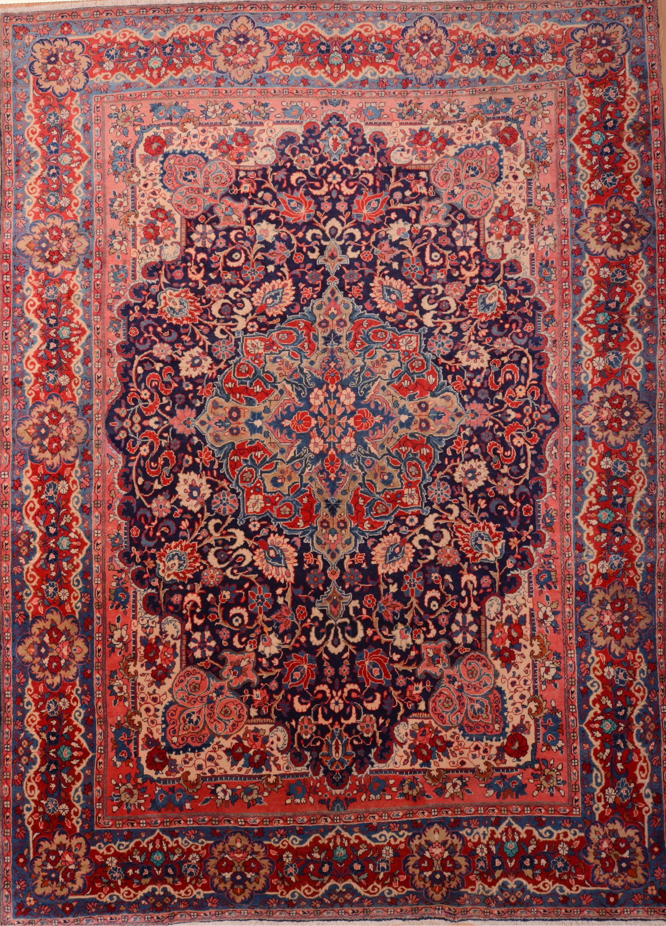 Persian Mahal Red Rectangle 10x13 ft Wool Carpet 76028 | SKU