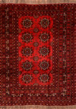 Afghan Khan Mohammadi Orange Rectangle 8x11 ft Wool Carpet 76090
