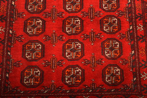 Khan Mohammadi Red Hand Knotted 35 X 63 Area Rug 100-76095 Image 2