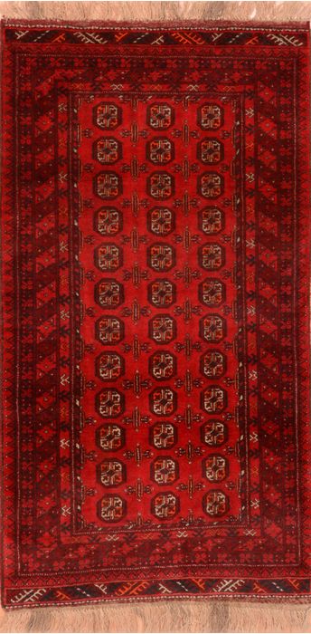 Khan Mohammadi Red Hand Knotted 35 X 63 Area Rug 100-76095 Image 0