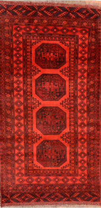Khan Mohammadi Red Runner Hand Knotted 35 X 68 Area Rug 100-76096 Image 0