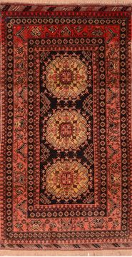 Afghan Kizalayak Red Rectangle 4x6 ft Wool Carpet 76104