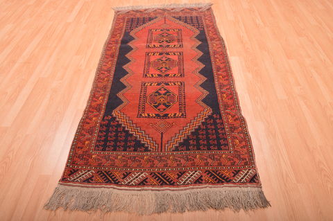 Khan Mohammadi Blue Runner Hand Knotted 35 X 70 Area Rug 100-76110 Image 1