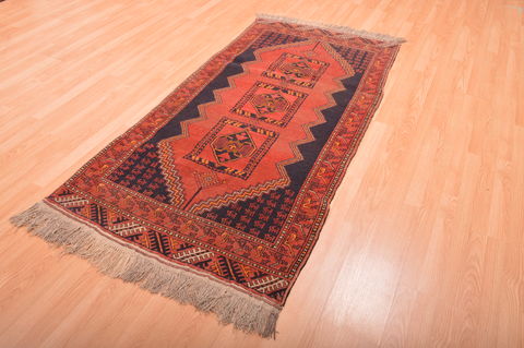 Khan Mohammadi Blue Runner Hand Knotted 35 X 70 Area Rug 100-76110 Image 2