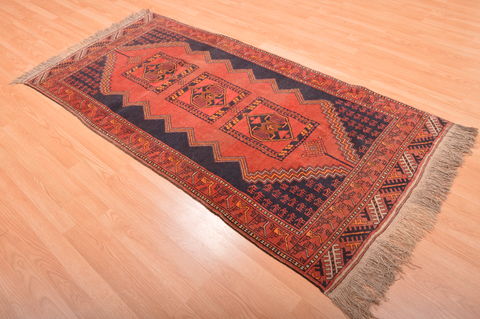 Khan Mohammadi Blue Runner Hand Knotted 35 X 70 Area Rug 100-76110 Image 3