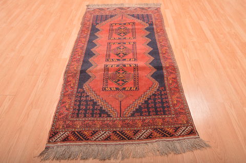 Khan Mohammadi Blue Runner Hand Knotted 35 X 70 Area Rug 100-76110 Image 4