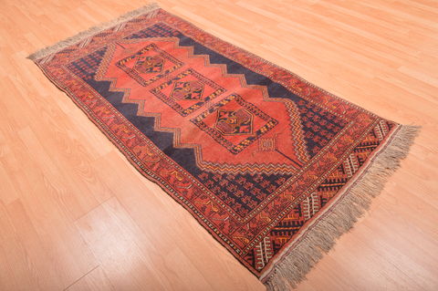 Khan Mohammadi Blue Runner Hand Knotted 35 X 70 Area Rug 100-76110 Image 5
