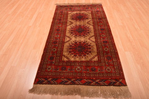 Khan Mohammadi Red Hand Knotted 35 X 65 Area Rug 100-76117 Image 1