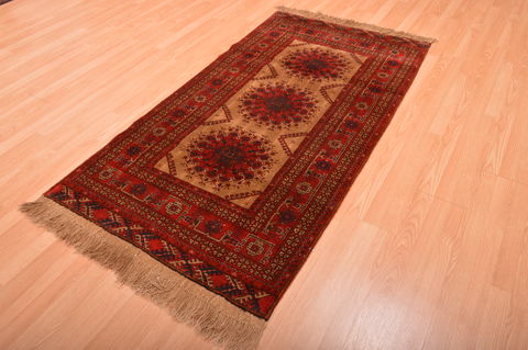 Khan Mohammadi Red Hand Knotted 35 X 65 Area Rug 100-76117 Image 2