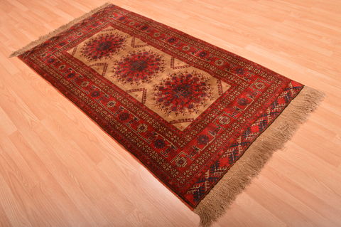 Khan Mohammadi Red Hand Knotted 35 X 65 Area Rug 100-76117 Image 7