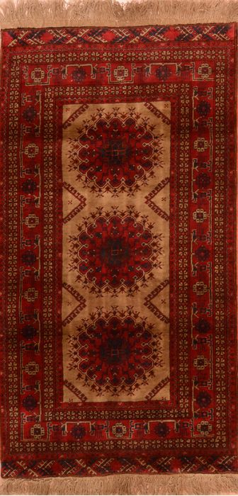 Khan Mohammadi Red Hand Knotted 35 X 65 Area Rug 100-76117 Image 0