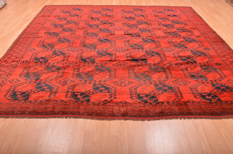 Khan Mohammadi Red Hand Knotted 93 X 113 Area Rug 100-76121 Image 10
