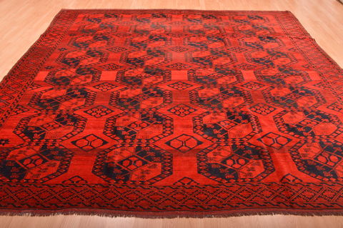 Khan Mohammadi Red Hand Knotted 93 X 113 Area Rug 100-76121 Image 11