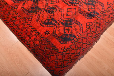 Khan Mohammadi Red Hand Knotted 93 X 113 Area Rug 100-76121 Image 16