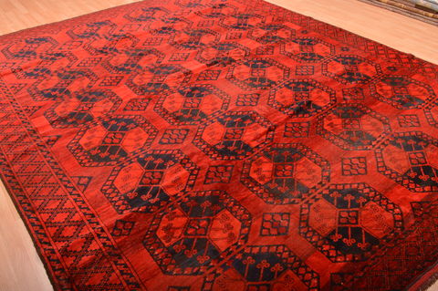 Khan Mohammadi Red Hand Knotted 93 X 113 Area Rug 100-76121 Image 2