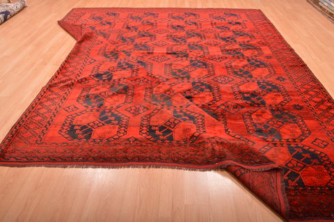 Khan Mohammadi Red Hand Knotted 93 X 113 Area Rug 100-76121 Image 4