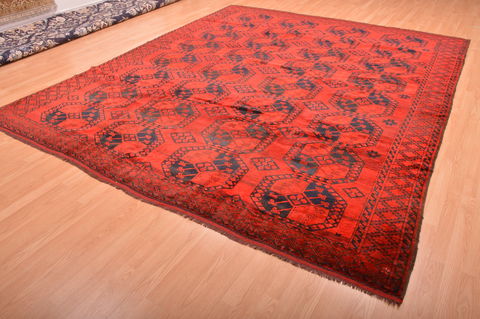 Khan Mohammadi Red Hand Knotted 93 X 113 Area Rug 100-76121 Image 8