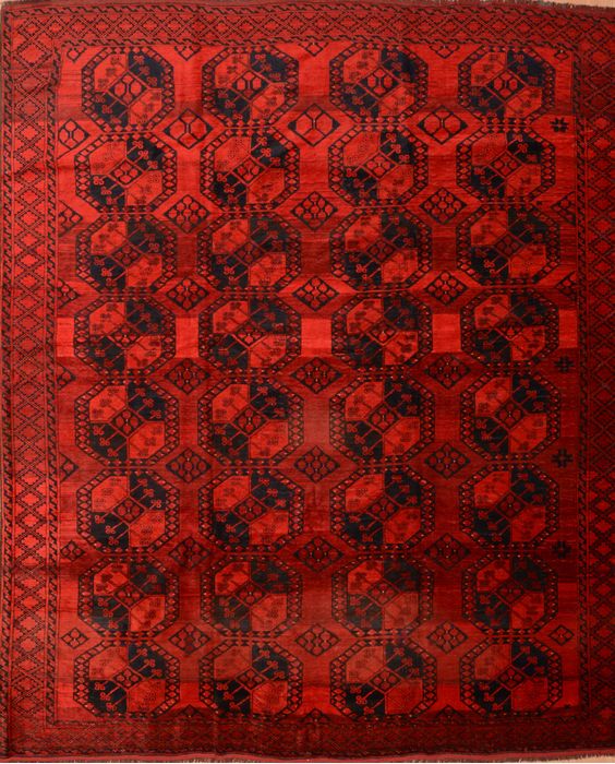 Khan Mohammadi Red Hand Knotted 93 X 113 Area Rug 100-76121 Image 0