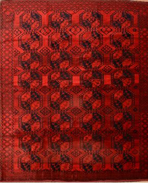 Khan Mohammadi Red Hand Knotted 9'3" X 11'3"  Area Rug 100-76121